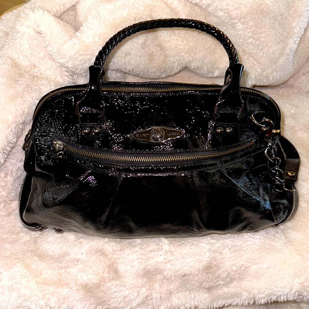 Elliot Lucca Black Patent Leather Handbag